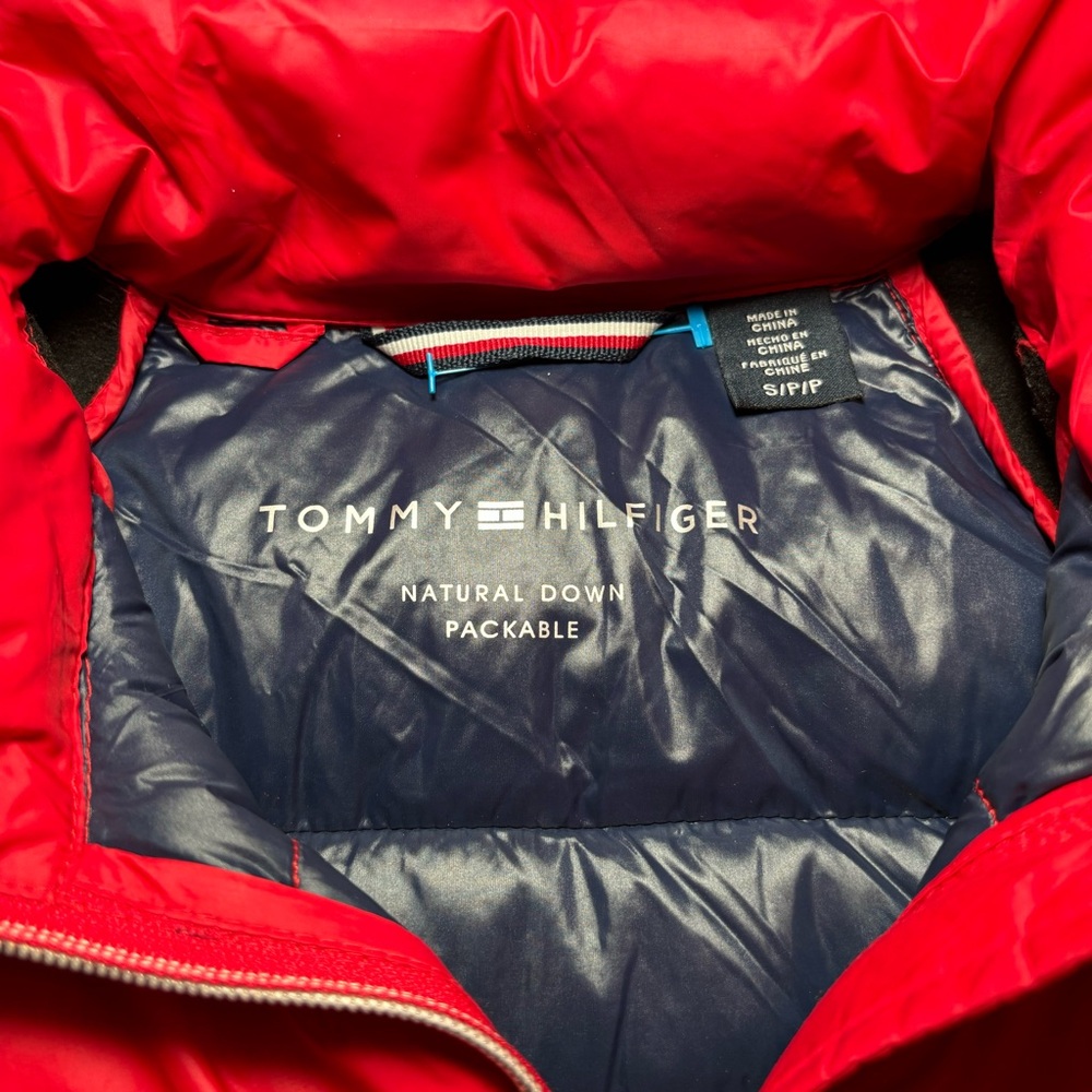 Tommy Hilfiger Jacket Womens Small Red Full Zip Packable Down Puffer Coat - Picture 4 of 9
